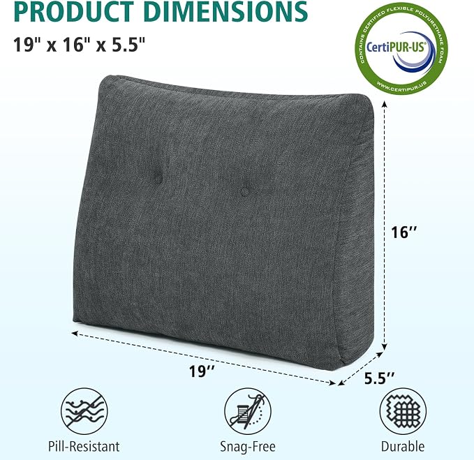 TANYOO Back Support Pillow for Recliner Soft Dual Layer Lumbar Support Pillow - Image 6