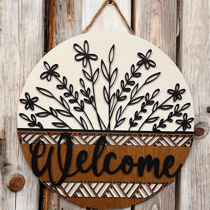 Wood front door sign Wood sign Home decor Welcome sign Sign - Image 2