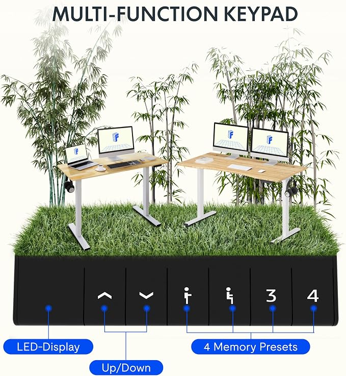 FLEXISPOT EN1 Bamboo One-Piece Standing Desk, 55 x 28 Inches Ergonomic Desk - Image 5