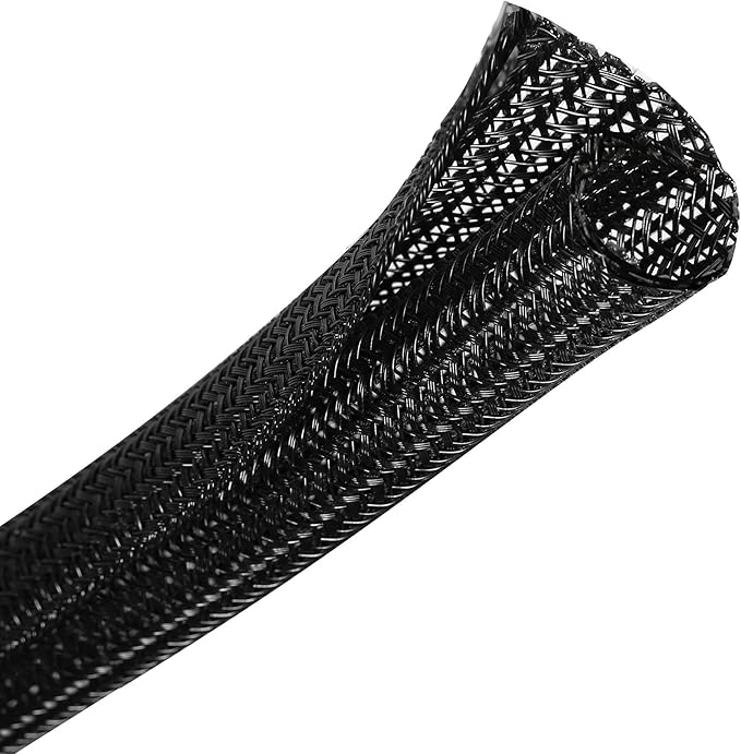 CrocSee 25ft - 1/4 inch Braided Cable Management Sleeve Cord Protector - by CrocSee