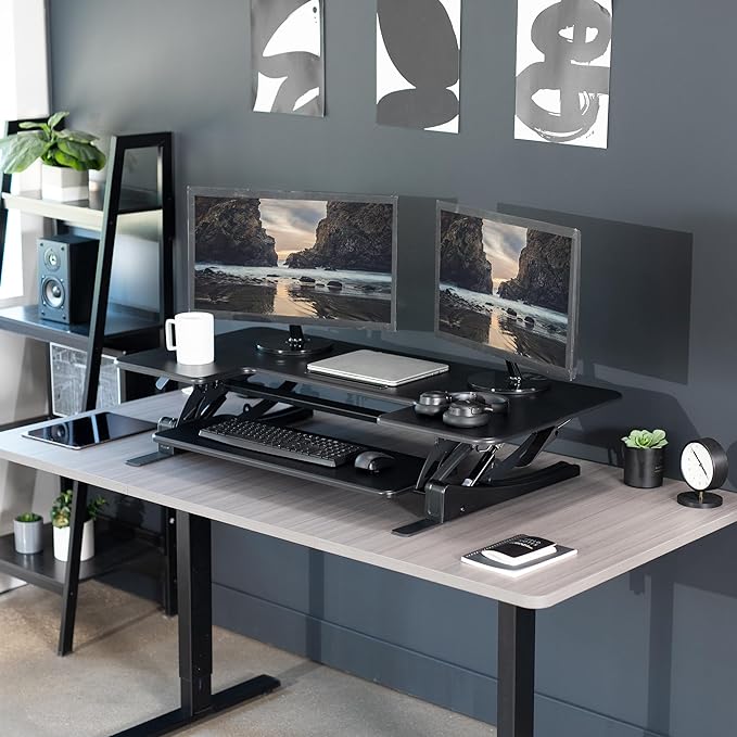 VIVO 48 inch Height Adjustable Large Stand Up Desk Converter, V Series - Image 2