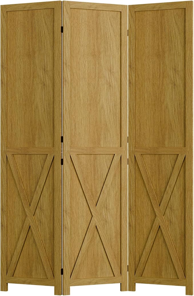 Cozy Castle Wood Room Divider, 3 Panel 66.9 Inch Privacy Screen, Folding Wall - Image 8