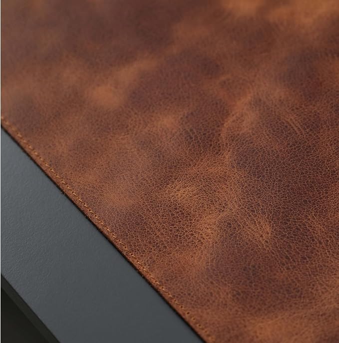 TORONATA Jersey Genuine Calfskin Leather Desk Pad, Office Desk Mat - Image 5