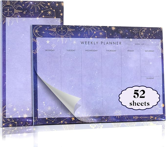 Undated Weekly Planner Notepad 10x7 To Do List Note Pad 52 Weekly Desk Planner by Yoment-Enjoyyourmoment