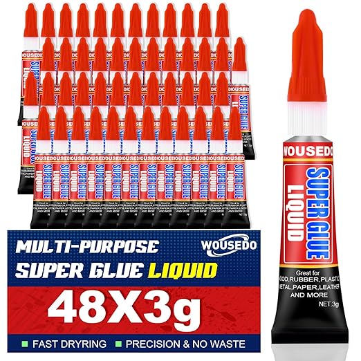 WOUSEDO 48 X 3g Super Glue Liquid, Fast Drying Cyanoacrylate Glue by Unknown