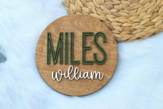 Custom Round Nusery Name Sign, Personalized 3D Baby Name Announcement Sign - Image 6