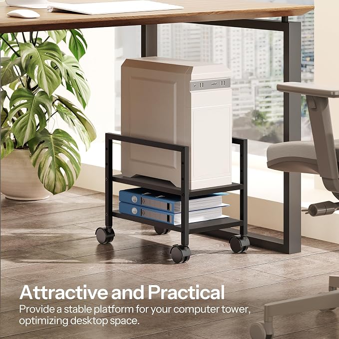 HOOBRO PC Stand, 2-Tier PC Tower Stand Fits Most Computer Towers, CPU Holder - Image 2