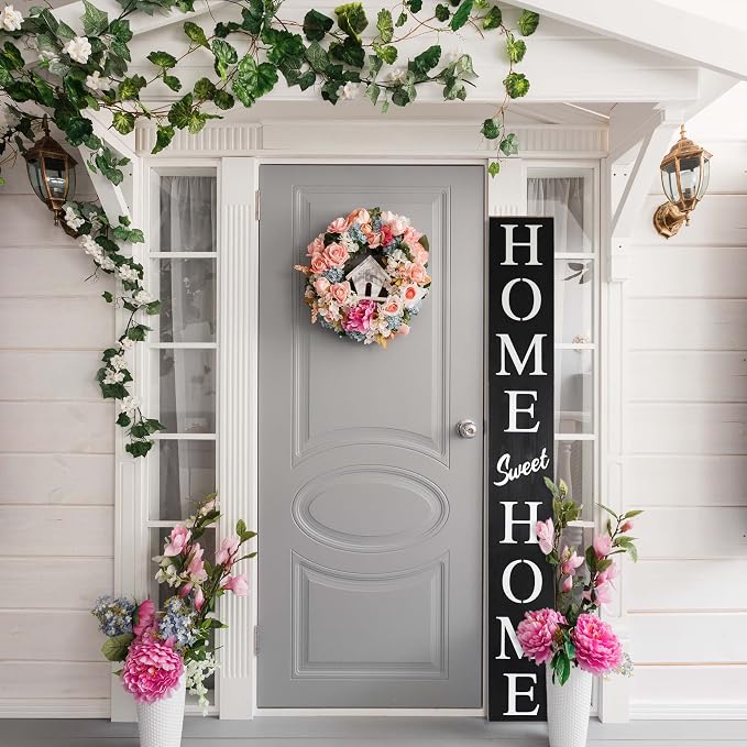 Home Sweet Home Sign for Front Door, Wood Rustic Front Porch Décor, Farmhouse - Image 3