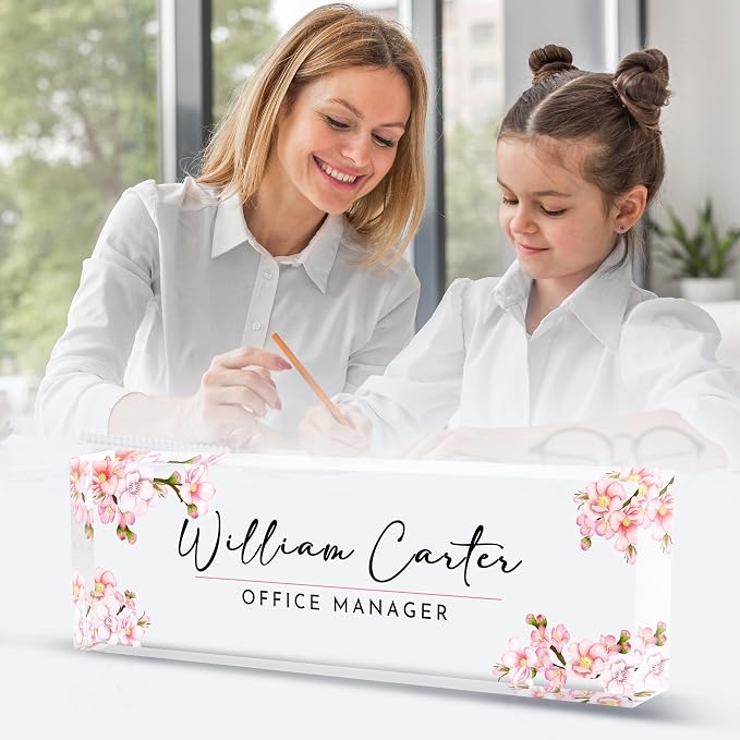 Personalized Name Plate for Desk Custom Acrylic Desk Name Plate Custom Employee - Image 3