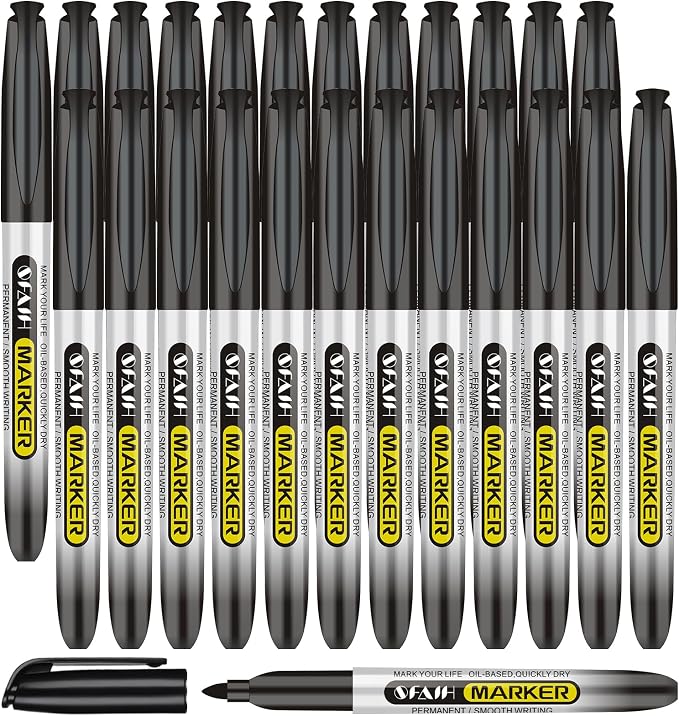 SFAIH Black Permanent Markers Bulk by SFAIH