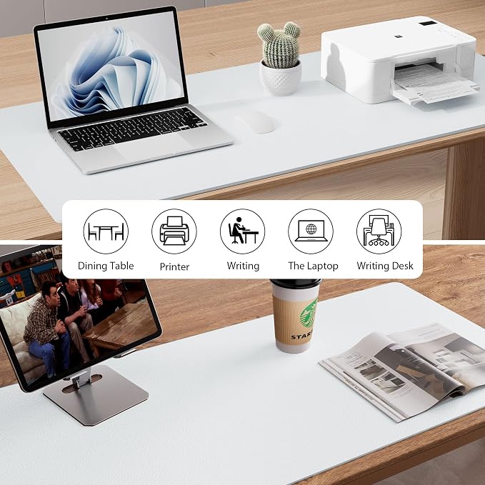 Aothia Leather Desk Pad Protector, Large Mouse Pad, Office Mat, Non-Slip PU - Image 6