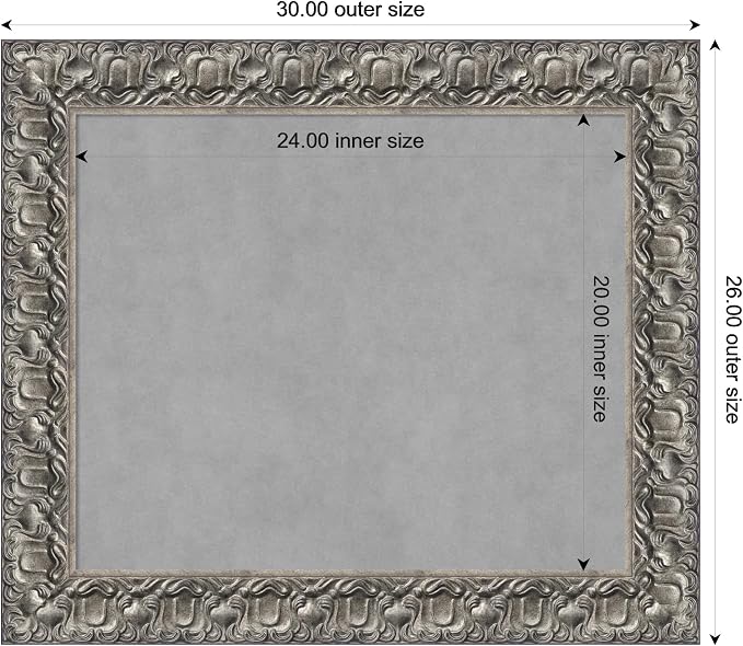 Amanti Art Silver Framed Magnetic Board 26x30 Medium Vision Board - Image 4