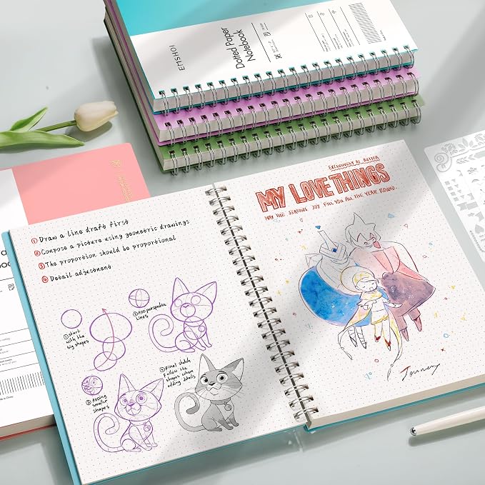 EMSHOI A4 Spiral Dotted Notebook - Image 6