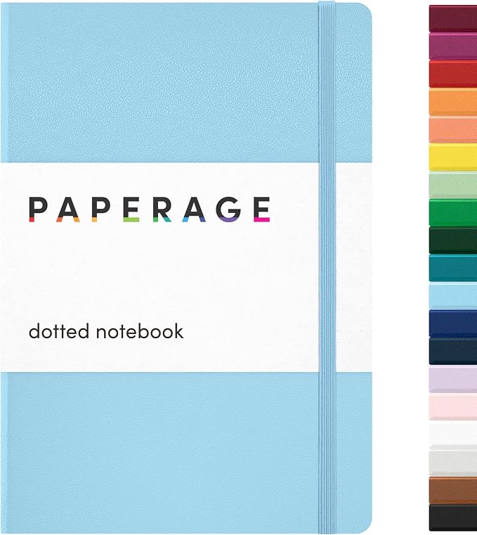 PAPERAGE Dotted Journal Notebook, 160 Pages, Medium 5.6 in x 8 in by PAPERAGE