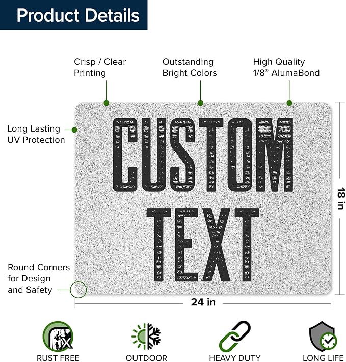 Custom Sign, Custom Street Sign, 11 Font Colors, 13 Font Styles, 4 Hole Options - Image 6