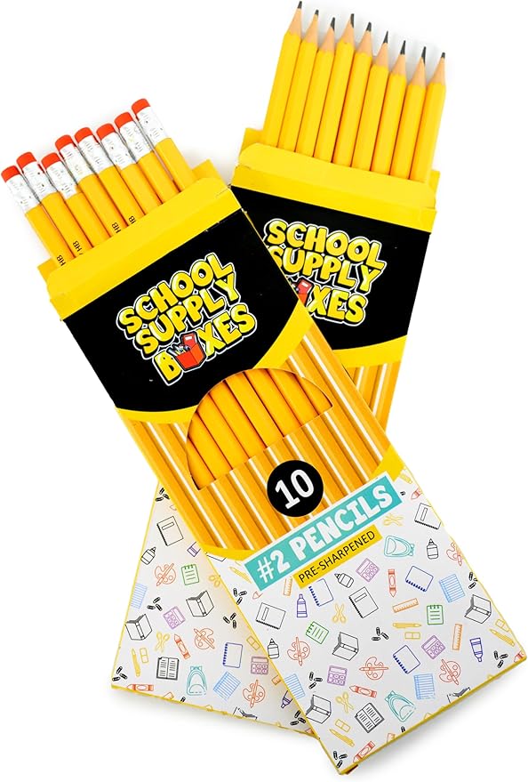 School Supply Boxes | 10 ct. Wooden Pencil Pack | 6 Packs | Pre-Sharpened No. 2 - Image 2