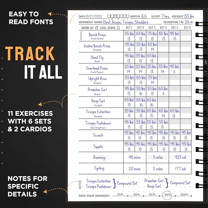 Nextnoid Hardcover Workout Planner Fitness Journal - Image 3