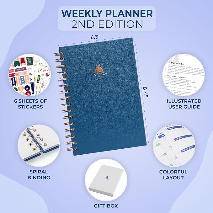 Clever Fox Planner 2nd Edition Spiral – Colorful Weekly & Monthly Goal Planner - Image 2