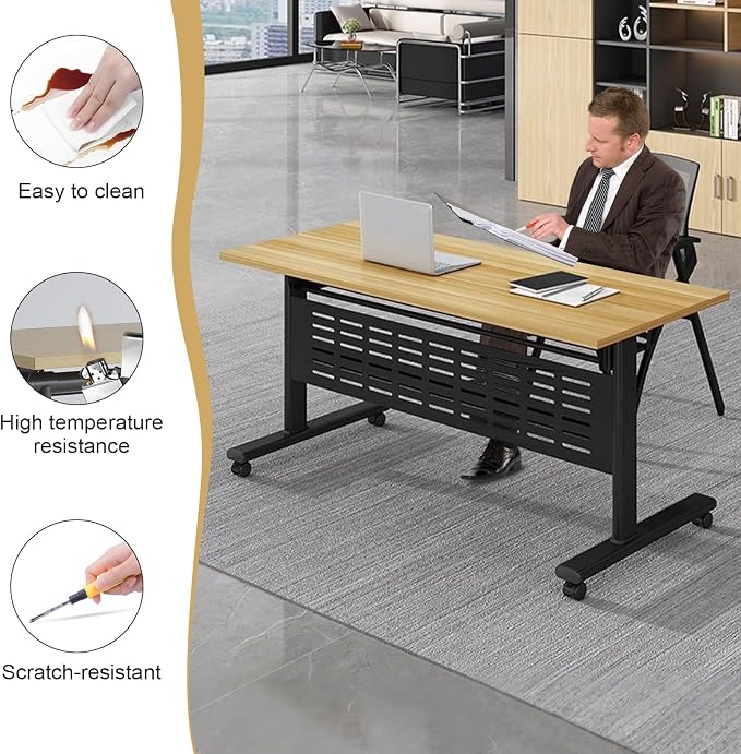JEHUJD Conference Table, 55.1''Folding Conference Room Table - Image 5