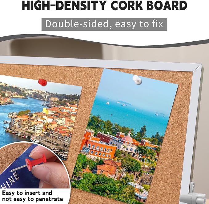 kdafio 11.81"×15.74" Cork Board Bulletin Board, Double Sided Pin Board - Image 4