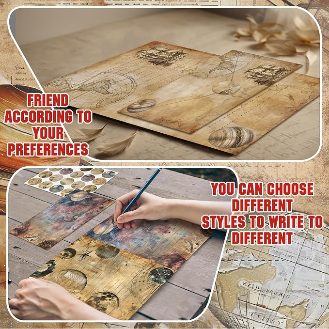 TaoBary 160 Pcs Stationery Paper Set 50 Double Sided Stationery Papers - Image 6