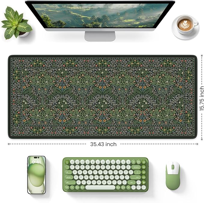 iCasso Big Mouse Pad, Desk Pad Mat, Full Desk Large Mousepad, Anti-Slip Smooth - Image 2
