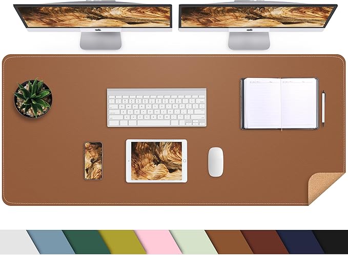 Leather Desk pad Protector, Large Desk mat by AFIING