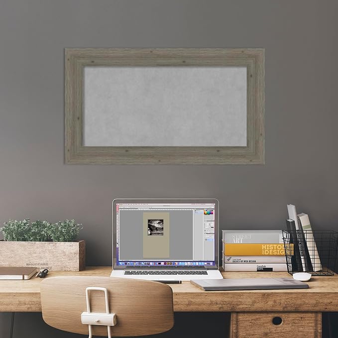 Amanti Art Grey Framed Magnetic Board 17x29 Small Vision Board - Image 5