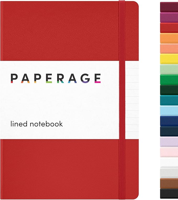 PAPERAGE Lined Journal Notebook, 160 Pages, Medium 5.6 in x 8 in by PAPERAGE