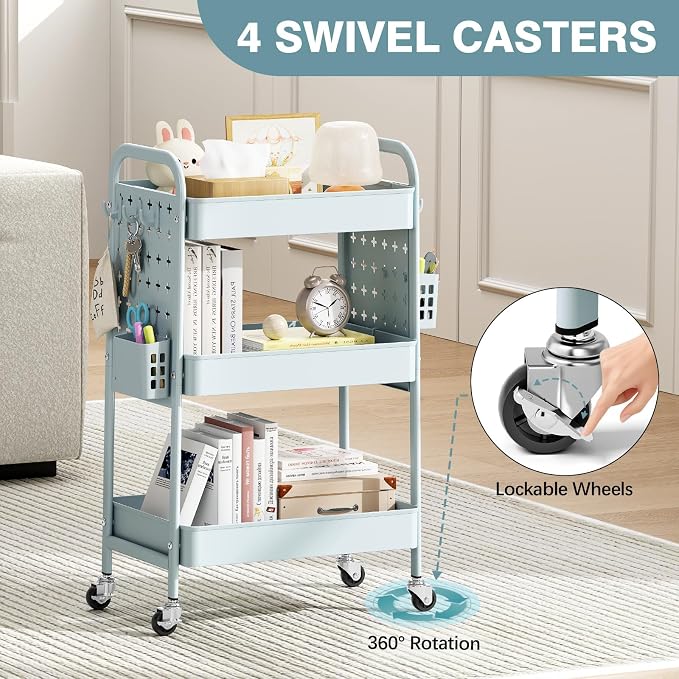KINGRACK 3 Tier Rolling Cart - Image 4