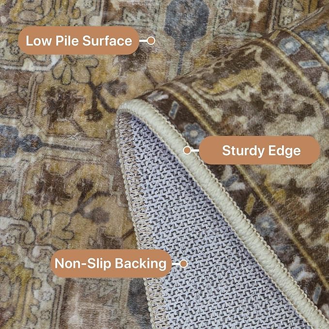 GENIMO 2x6 Runner Rugs for Hallway, Machine Washable Non Slip Vintage Rugs - Image 5