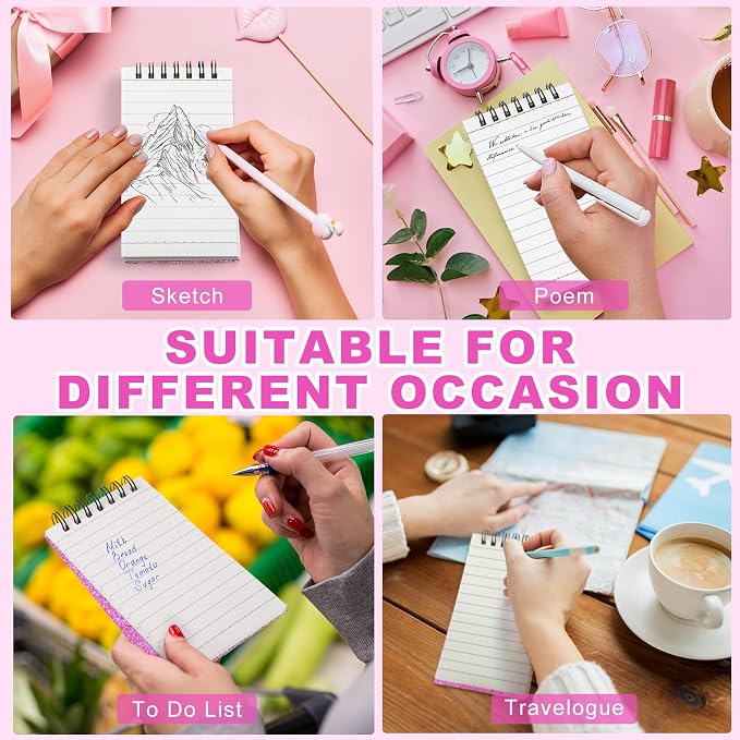 Tenceur 2 Pcs Pocket Notebook Small 3x5 Inch Spiral Notepads Mini Top Bound - Image 5