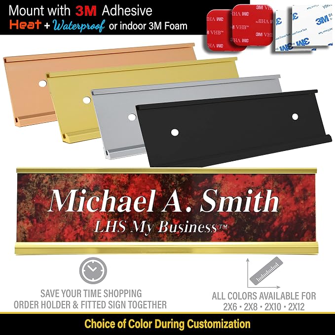 Personalized Name Sign with Name Plate Holder, with Choice of Mounting - Image 3