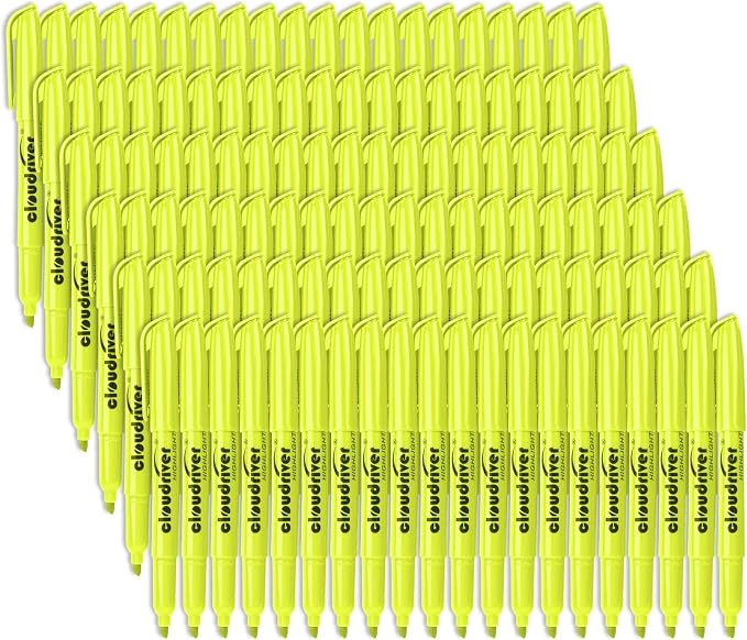 cloudriver Yellow Highlighters, Bulk Pack Of 120, Bright Color Highlighter by cloudriver