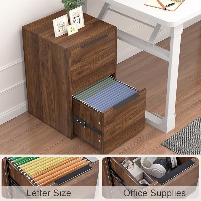 FATIGOS 2 Drawer File Cabinets, Wood File Cabinet - Image 5