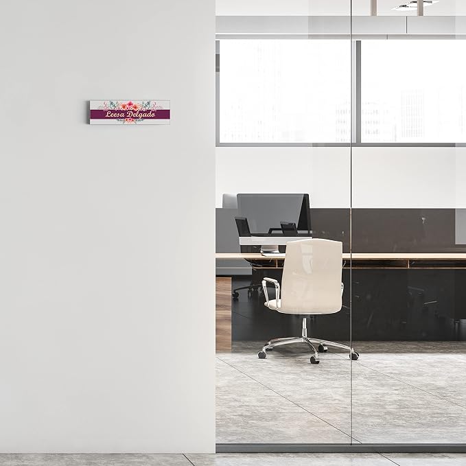 Artblox Personalized Office Desk Name Plate and Business Card Holder | Clear - Image 5