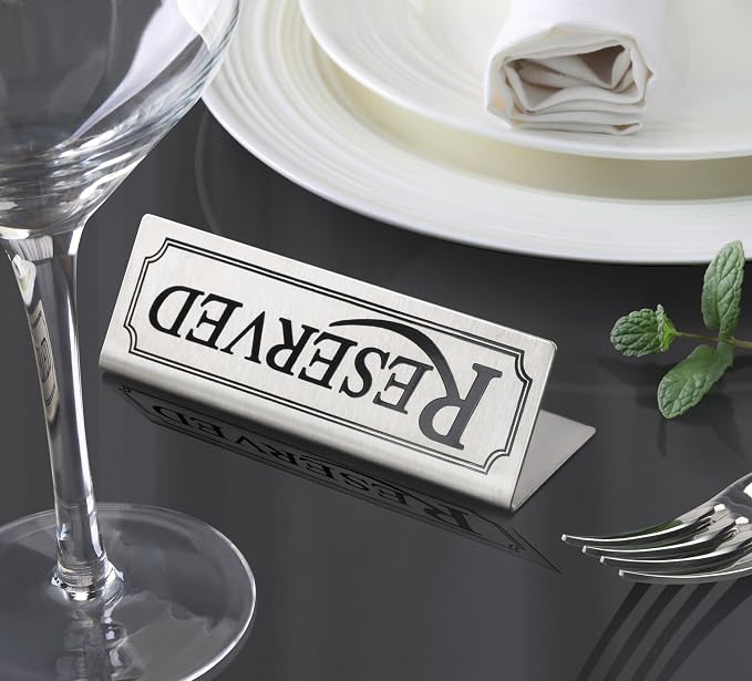 New Star Foodservice Stainless Steel Table Tent Sign, 4.75"x 1.75") - Image 6