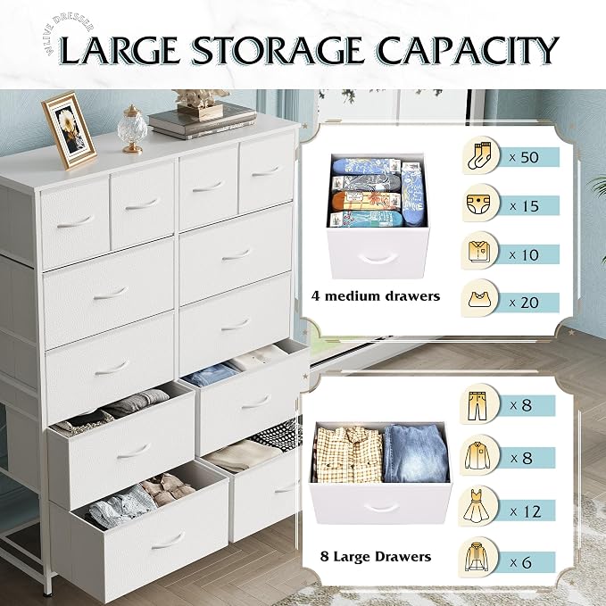 WLIVE Tall White Dresser for Bedroom - Image 5
