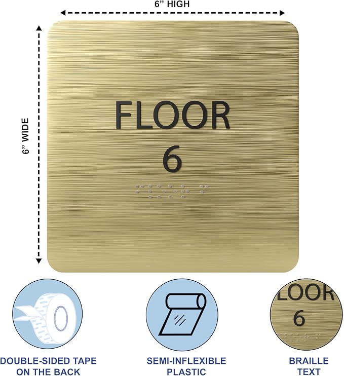 Royal ADA Floor 6 Sign with Braille – Made from Durable Acrylic and Ready to - Image 3