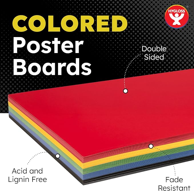 Hygloss Large Colored Poster Board 22x28 - Image 2