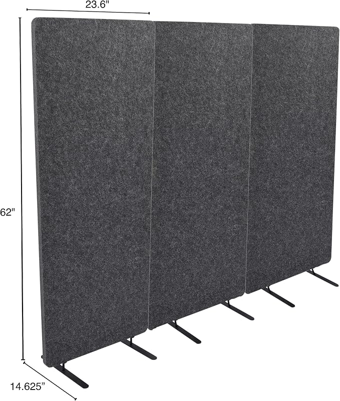 ReFocus™ Raw Freestanding Acoustic Room Divider 3 Pack – Reduce Noise and - Image 5
