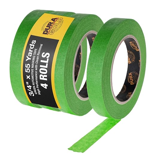 Dura-Gold Green Automotive Masking Tape 3/4 Inch, 4 Rolls by Dura-Gold