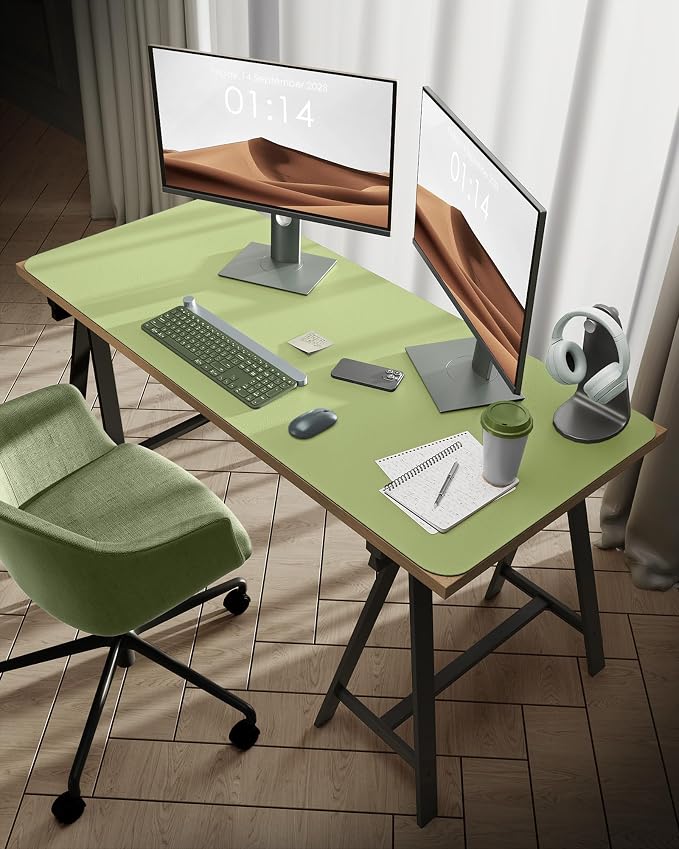 YSAGi Leather Desk Protector, Office Mat, Large Mouse Mat, Non-Slip PU Leather - Image 2