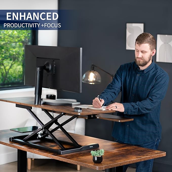 VIVO 48 inch Desk Converter, K Series, Height Adjustable Sit to Stand Riser - Image 4
