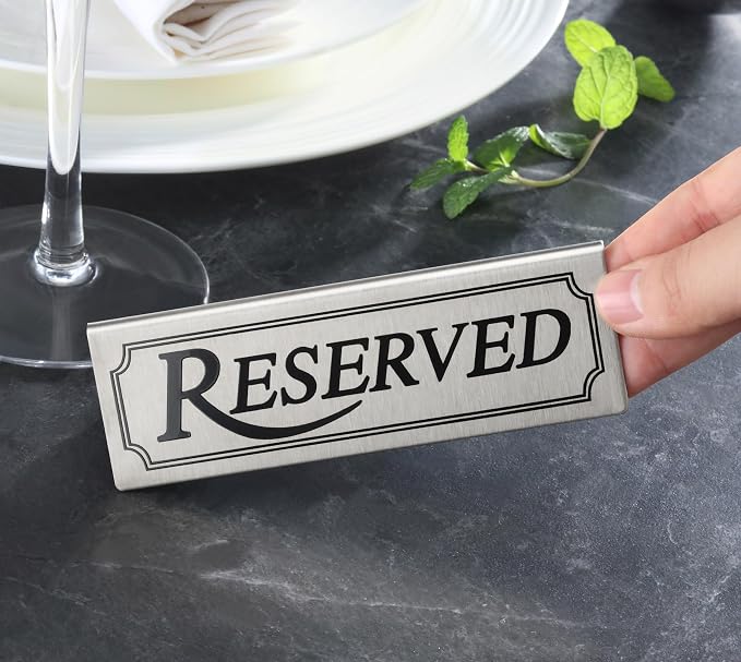 New Star Foodservice Stainless Steel Table Tent Sign, 4.75"x 1.75") - Image 7