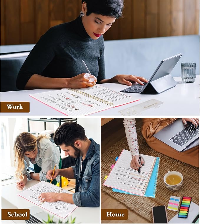 Graph Paper Notebook, Spiral Notebook Journal 8.5” x 11”, A4 Large Grid - Image 6