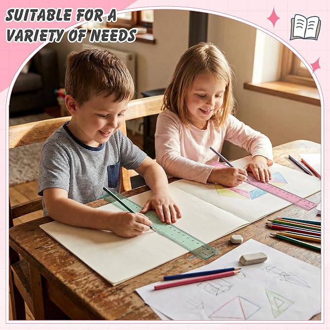 ForraFun 120 Pcs 12 Inch Plastic Ruler Bulk Colorful Transparent Ruler - Image 7