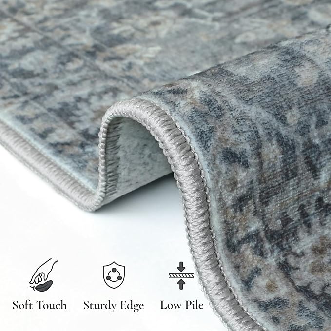GENIMO Runner Rug 2'6''x6 Non Slip Machine Washable Vintage Hallway Runner Rug - Image 7