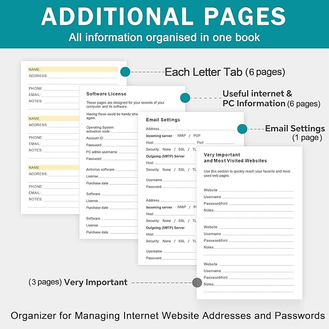 ZXHQ Address Book with Colorful Alphabetical Tabs - Image 7