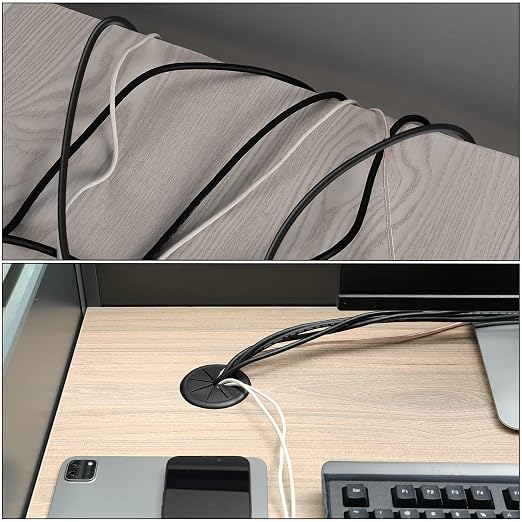 HYCC 5 Pack 2-3/8 Inch Flexible Desk Grommet, Organize Wires and Cables on - Image 6